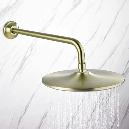 BESTILL 16 Inch L-Shaped Shower Head Extension Arm, Shower Arm and Flange Included, Brushed Gold