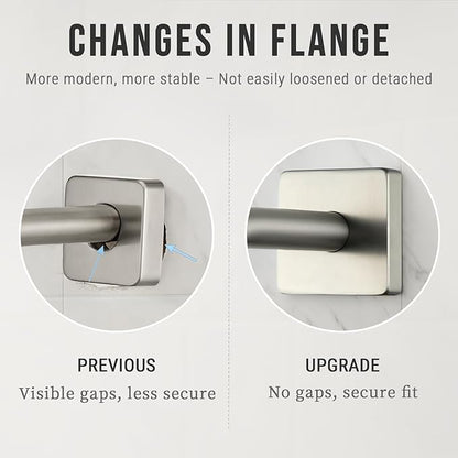 G-Promise All Metal 10-Inch Shower Arm with Flange, Wall-Mounted Stainless Steel Shower Pipe Replacement for Fixed and Handheld Shower Heads, Brushed Nickel