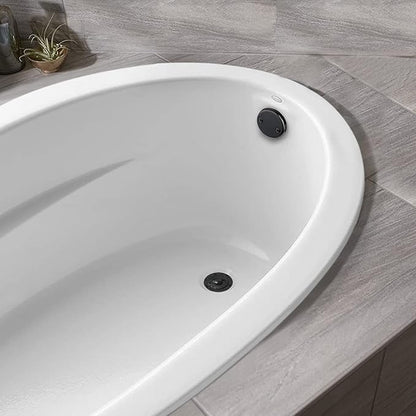 Matte Black Lift & Turn Tub Trim Set with Two-Hole Overflow Faceplate and No Putty Gasket, Bathtub Conversion Kit Assembly with Universal Fine/Coarse Thread, No Putty Installation by Artiwell