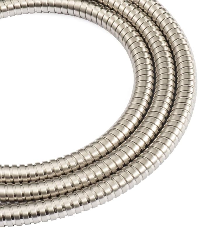 60-inch Extra Long Brushed Nickel Shower Hose Replacement, 304 Stainless Steel Made Long Hand Held Shower Hose With Brass Fitting (60-inch, Brushed Nickel Finish)
