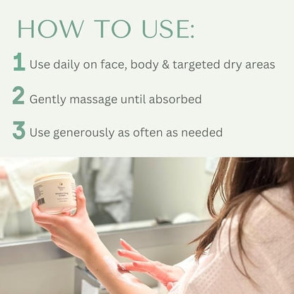 Yobee Body & Face Moisturizing Cream for Dry, Sensitive Skin | Probiotic extracts, Honey, Turmeric, Vitamin B12, Ceramides, Shea Butter | Fragrance Free | For Kids & Adults (6)