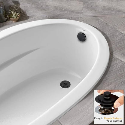 Artiwell Universal Lift and Turn Bath Drain Stopper and Cover, Bathtub Drain Stopper, Replaces Lift and Turn, Tip-Toe and Trip Lever drains for Tub, EZ Installation and Clearing (MATT Black)