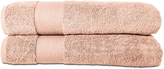 Hencely Bath Sheet Set of 2 - (35x64 Inches) - Luxury Extra Large Oversized Towels, 100% Cotton - Quick Dry, Highly Absorbent, Super Soft - Ideal for Spa, Hotel, Bathroom - (Bath Sheets 2 Pack, Peach)