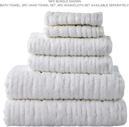 SKL Home CloudSoft Cotton Luxury 4-Piece Washcloth Set, White