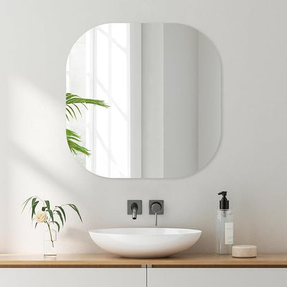VASUHOME Frameless Bathroom Mirror, 24 x 24 Inch Wall Vanity Mirror, Large Wall Mounted Mirrors for Bathroom, Living Room, Bedroom, Entryway