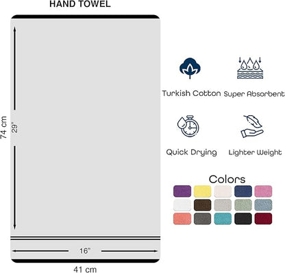 Hawmam Linen Royal Blue Hand Towels 4 Pack Turkish Cotton Premium Quality Soft and Absorbent Small Towels for Bathroom