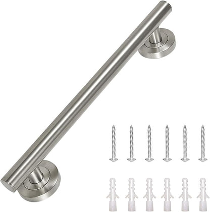 Lava Odoro Shower Grab Bar, Modern Stainless Steel Handicap Grab Bar for Bathtubs and Showers, Shower Safety Bar for Seniors Disabled, ADA-Compliant (Brushed Nickel, 24 Inch)