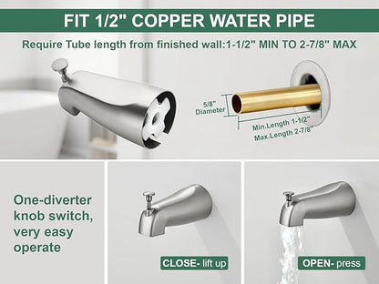 L829-2 Brushed Nickel Shower Faucet Set - Complete Dual Shower Head & Handheld Combo, Tub Spout & Trim Kit