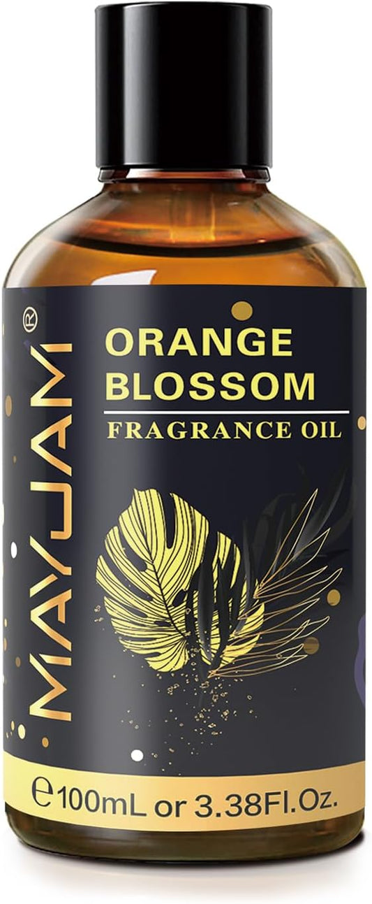 MAYJAM 100ML/3.38FL.OZ Orange Blossom Fragrance Oils with Glass Dropper, Essential Oils for Diffusers for Home, Long Lasting Scented Oils for Diffusers Soap Candle Making