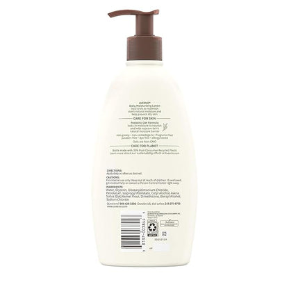 Aveeno Daily Moisturizing Body Lotion, Body Lotion for Dry Skin with Prebiotic Oat, Paraben Free, Fragrance Free, Non-Greasy, Non-Comedogenic Moisturizer, 18 FL OZ