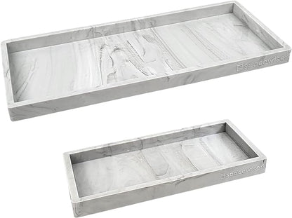 Countertop and Vanity Tray - 2 PC (11” and 7”) Shatterproof Silicone Kitchen and Bathroom Trays for Counter, Kitchen Soap Dispenser Tray, Vanity Trays for Bathroom, Perfume Key Tray