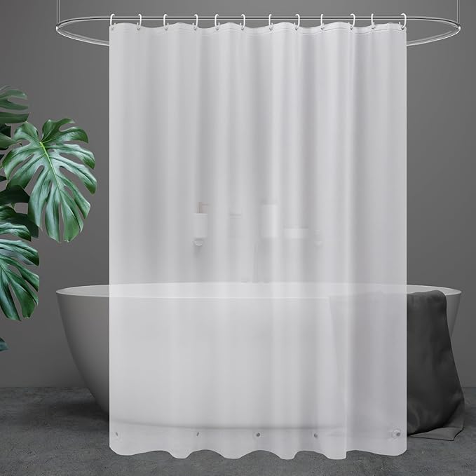 UFRIDAY Extra Long Shower Curtain Liner 72x94 inches,PEVA Frosted Plastic 94 inch Long Shower Liner Waterproof Opaque Shower Curtain for Bathroom with 5 Bottom Magnets with Rustproof Grommets
