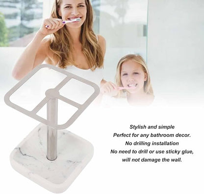 Stainless Steel Toothbrush Holder,Toothbrush and Toothpaste Stand,Bathroom Toothbrush Storage Organizer Toothbrush Holders Shelf for Bathroom Vanity Countertops (Silver)