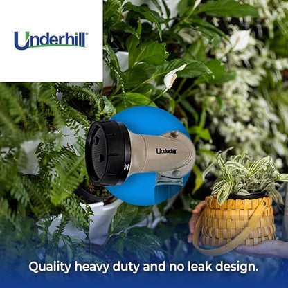 Underhill Proline Gold Series Garden Watering Extender Wand for Hose with Nozzle Sprayer Head, 3/4-Inch Thread Inlet, Jet Attachment, NG200-TW