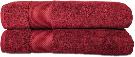Hencely Bath Sheet Set of 2 - (35x64 Inches) - Luxury Extra Large Oversized Towels, 100% Cotton - Quick Dry, Highly Absorbent, Super Soft - Ideal for Spa, Hotel, Bathroom - (Bath Sheets 2 Pack, Red)
