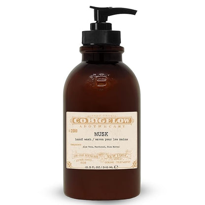 C.O. Bigelow Musk Hand Wash, Iconic Collection Liquid Hand Soap with Shea Butter, Glycerin, Aloe Vera, 10.5 Fl Oz