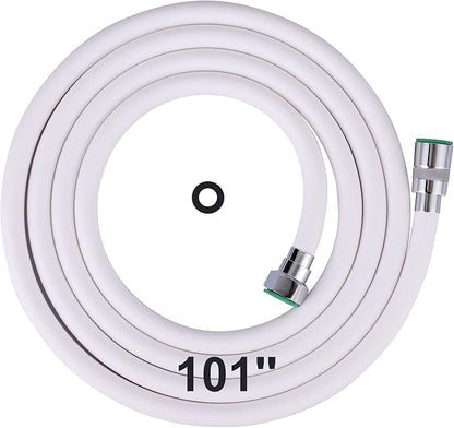 Aleasha Shower Hose, 101 Inches Extra Long Shower Head Hose Extension for Bathing Toilet Cleaning Dogs Bathroom Bathing White Handheld Shower