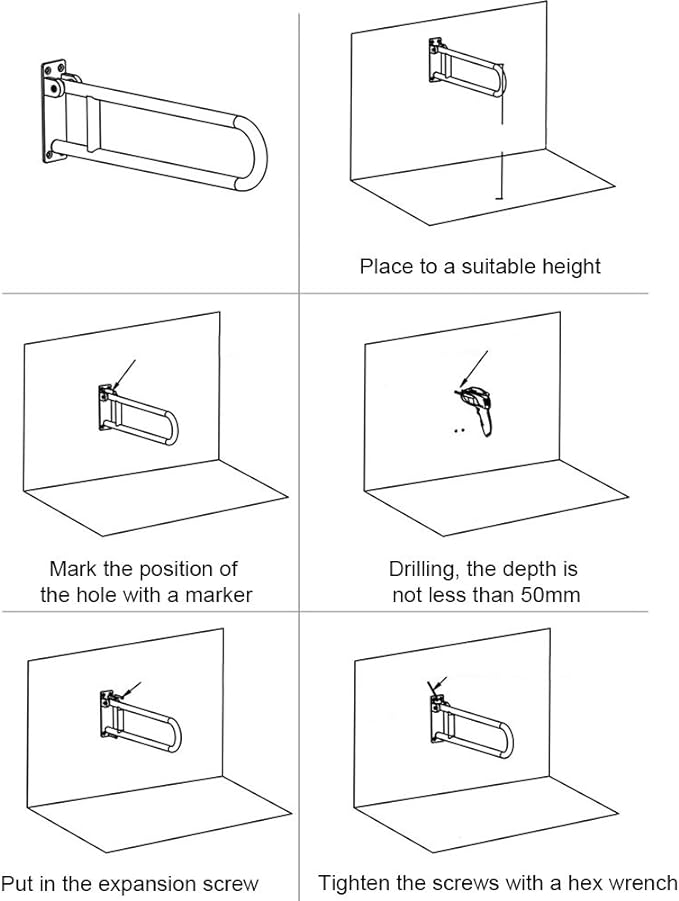 Handicap Grab Bars Rails 23.6 Inch Toilet Handrails Bathroom Safety Bar Hand Support Rail Handicapped Handrail Accessories for Seniors Elderly Disabled Mounted Bath Grips