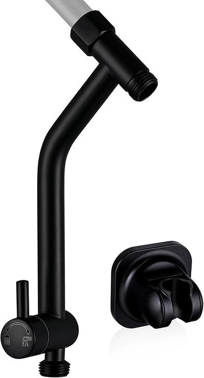 G-Promise Metal Shower Diverter, Handheld Holder Included, 3-Way Diverter for Handheld and Fixed Shower Head ∣3-Settings Universal Bathing System Replacement Part (Matte Black)