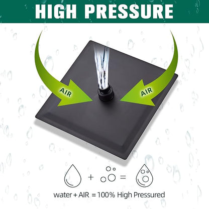 Shower Head Matte Black, Shower Faucet Set Bathroom Shower System with 8 inch Square Rain Shower Head Wall Mounted with 3-Setting Handheld Spray, Rainfall Shower Combo Set
