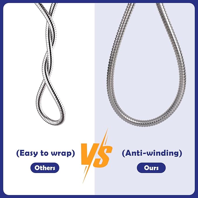 Shower Hose, 70 Inch Extra-Long Stainless Steel Handheld Shower Head Hose with Stainless Steel Insert and Nut,Brushed Nickel Finish