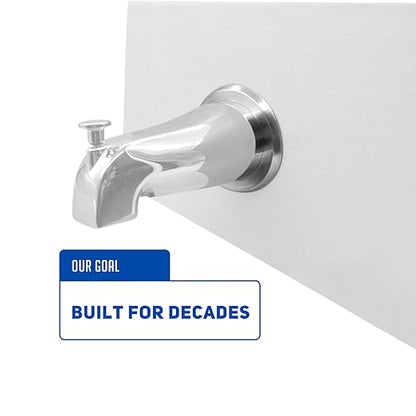 1/4" Spacer for Tub Spout, Flange Trim Ring for Bath Faucet, Eschutcheon Cover Plate for Spigot with Split PP Blocking Water, Shower Pipe Remodeling Sealer for Bathroom(SUS304-Brushed)