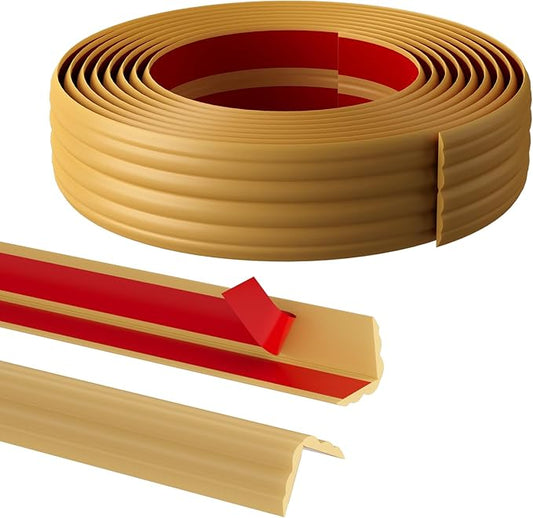 10FT Flexible Wall Corner Protector Moulding Trim, Peel and Stick Inside & Outside Wall Corner Guards Edge Protector,Self Adhesive Molding Trim Strip for Edge Ceiling