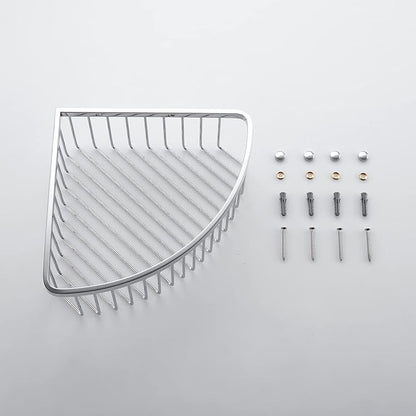 Corner Shower Caddy Organizer, SUS304 Stainless Steel Heavy Duty Rust-Proof Shelf Organizer, Wall Mounted Storage Rack for Bathroom, Brushed Chrome