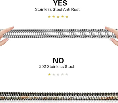 RUMOSE 79 inches Shower Hose Extra Long Stainless Steel Shower Tube Attachment Flexible Handheld Shower Sprayer Hose, Polished Chrome