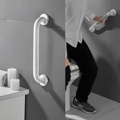 Shower Grab Bar, 2 Pack 16 Inch White Bathroom Grab Bar, 1.25" Diameter 304 Stainless Steel Anti-Slip Grab Bars for Bathtubs and Showers, Handicap Shower Grab Bar for Seniors Elderly