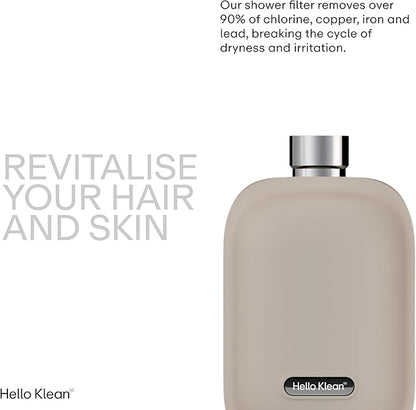 Shower Filter in Beige - Filter Unwanted Metals, Chlorine & Impurities Found in Shower Water - Improves Quality of Skin & Hair - Quick Easy Install For In-Line & Electric Shower