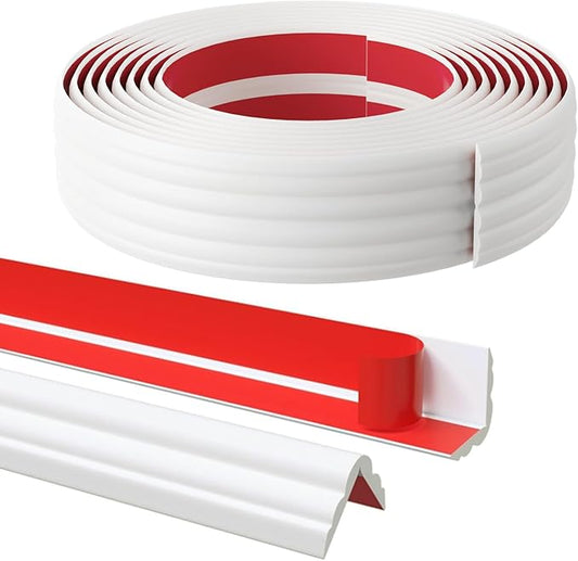 10FT Flexible Wall Corner Protector Moulding Trim, Peel and Stick Inside & Outside Wall Corner Guards Edge Protector,Self Adhesive Molding Trim Strip for Edge Ceiling