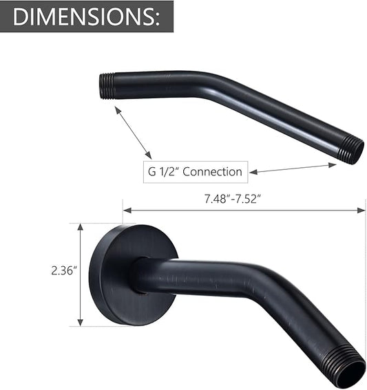123815ORB Replacement For Moen 8 Inches Anti-leakage Ceiling Wall Mounted Bend Accessories-Basic Shower Arm and Flanged,Made of Solid Brass,Oil-Rubbed Bronze