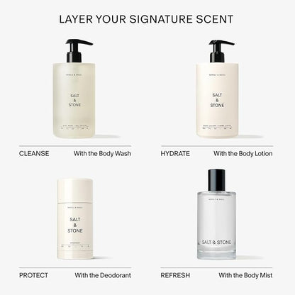Salt & Stone Body Mist, Neroli & Basil Scent, Skincare Infused Hair & Body Spray for Women and Men, Hydrating Fragrance with Glycerin and Red Algae, Vegan, Cruelty Free, 3.4 fl oz