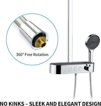 Extra Long Replacement Shower Hose Extension Handheld Shower Head Hose 90 Inches Flexible and Durable with Brass Insert and Nut