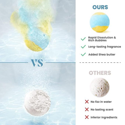 Bath Bombs Set, 20 pcs Natural Shea Butter & Safe Oil Bath Bomb for Skin Moisturizing, Handmade Bubble Bath & Fizzy, Ideal Presents for Women