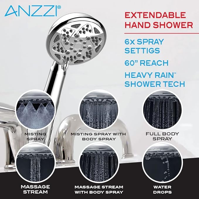 ANZZI Walk In Tub 53" x 27" Left-Drain Bathtub, Air & Whirlpool Massage Jets, Quick Fill with 6‑Setting Handheld Shower, Aromatherapy, Bath Pillow, LED Light | 2753FLWL