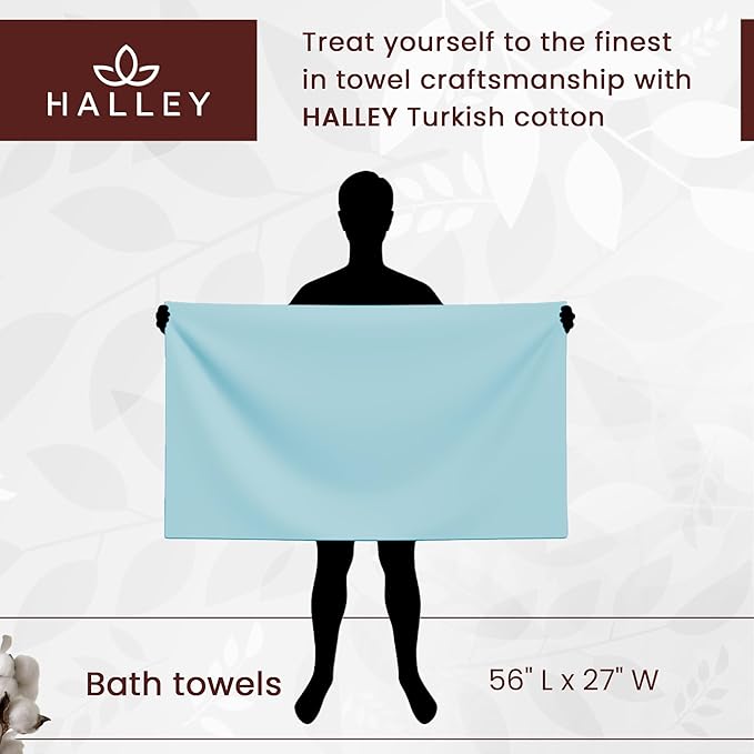 HALLEY Turkish Cotton Towels (Pack of 4) Bath Towels Super Soft Highly Absorbent 100% Cotton Towels for Bathroom and Kitchen for Mother’s Day (Ivory White)