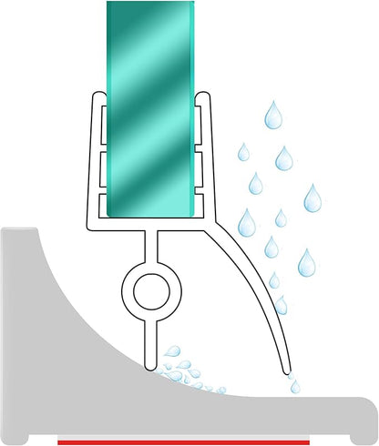 98Inch Shower Threshold Water Dam, Self-Adhesive Silicone Shower Barrier Water Stopper Shower Door Bottom Seal Strip Shower Splash Guard for Bathroom Kitchen Bathtub