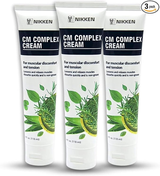 Sports Muscle Rub for Nikken CM Complex Cream 15071, Topical Muscle Relaxer Cream for Neck Tension, Legs & Knee Soreness & Muscular Body Aches, Fast, No Stain & Greaseless Massage Lotion (3 Pack)