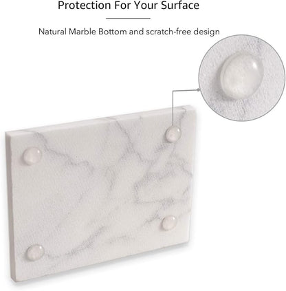 White Marble Soap Dish Holder Jewelry Ring Tray Sink Dish Sponge Holder for Bathroom Shower, and Kitchen