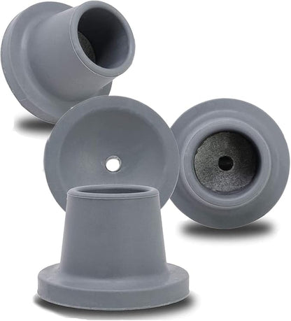 Replacement Feet for Shower Chair Bath Seat, shower stools and transfer bench, non-skid Shower Bench and Tub Transfer Benches Rubber Suction Cup Feet, Metal Insert Reinforced(Pack of 4) (1" I.D, Grey)