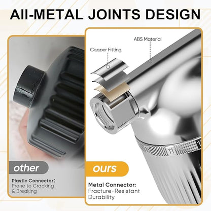 Cobbe Shower Filter | All-METAL Joint | 99% REMOVAL Shower Head Filter for Hard Water, Heavy Metals, Chlorine and Harmful Substance, Improve your skin and hair - Chrome