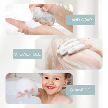 2oz Foam Pump Bottle (3PCS) Empty Travel Foaming Dispenser for Hand Soap, Lash Cleanser, Shampoo (60ml, Clear