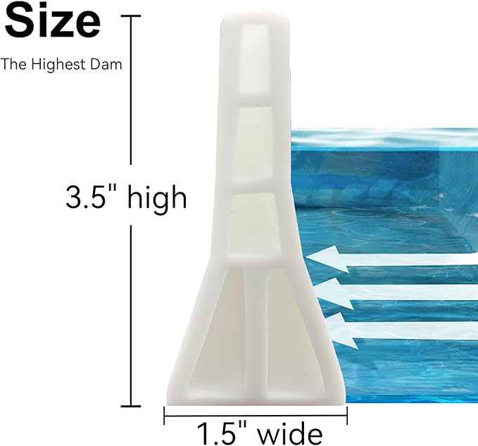 3.5" High Collapsible Shower Threshold Water Dam 118"Shower Water Splash Guard Shower Threshold Barrier Water Stopper To Keep Water In Shower Dry And Wet Bathroom