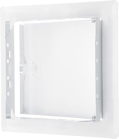 6" x 6" White Metal Access Panel. Service Shaft Door Panel. Plumbing, Electricity, Heating, Alarm Wall Access Panel for Drywall. Bathroom Services Access Hole Cover.