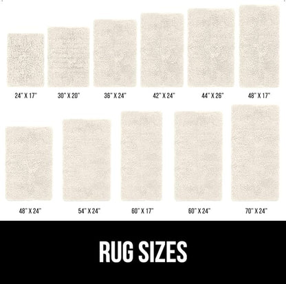 GORILLA GRIP Bath Rug Mat 60x17, Thick Soft Absorbent Chenille, Quick Dry Microfiber Mats, Rubber Backing Washable Shower Floor Rugs, Bathmat Runner, US Designed Bathroom Home Decor Accessories Ivory