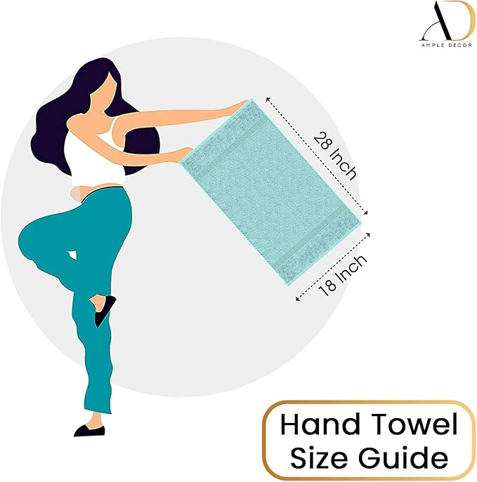 Ample Decor 100% Cotton Hand Towel for Kitchen Set of 12 Mint Green, Premium Quality for Bathroom, Hotel, Spa, Gym, Kitchen - 18 X 28 Inch - Mulaayam Collection