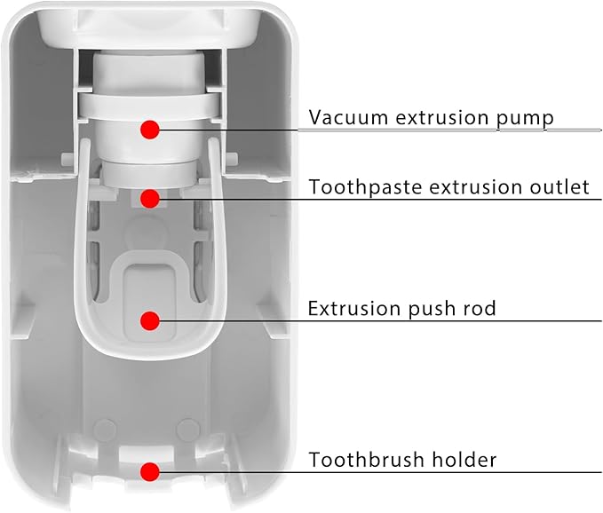 2 Slot Toothbrush Holder and Toothpaste Dispenser Wall Mounted, Automatic Toothpaste Squeezer, 2 in 1 Tooth Brush Toothpaste Organizer for Shower (Grey 2Pack)