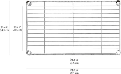 Amazon Basics 4-Shelf Steel Wire Storage Rack, Adjustable, Sturdy, Easy Assembly, 13.4 D x 23.2 W x 48 H in, Black